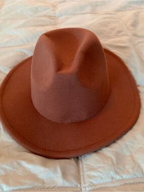 Rust Brown Wool Felt Fedora Hat